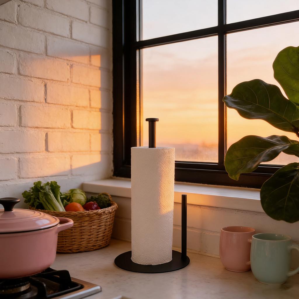 Bathroom And Kitchen Paper Towel Holders, Standing Paper Roll Holders With Non- Counterweight Bases, Stainless Steel Freestanding Paper Towel Holders