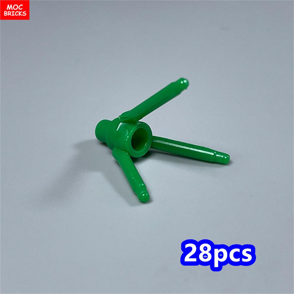 28pcs MOC Bricks 24855 Plant Flower 3 Stem Flowerpot Tree Branches Accessories Building Block Parts DIY Christmas Gift Toy