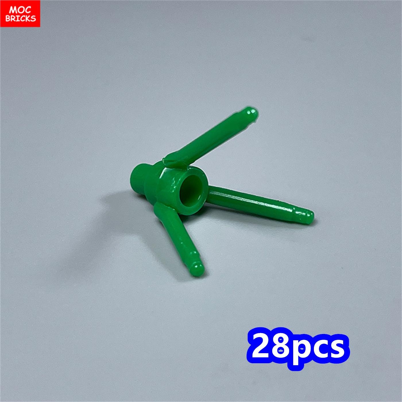 

Non-Toxic 28Pcs Moc Bricks 24855 Plant Flower 3 Stem Flowerpot Tree Branches Accessories Building Block Parts Diy Christmas Gift Toy