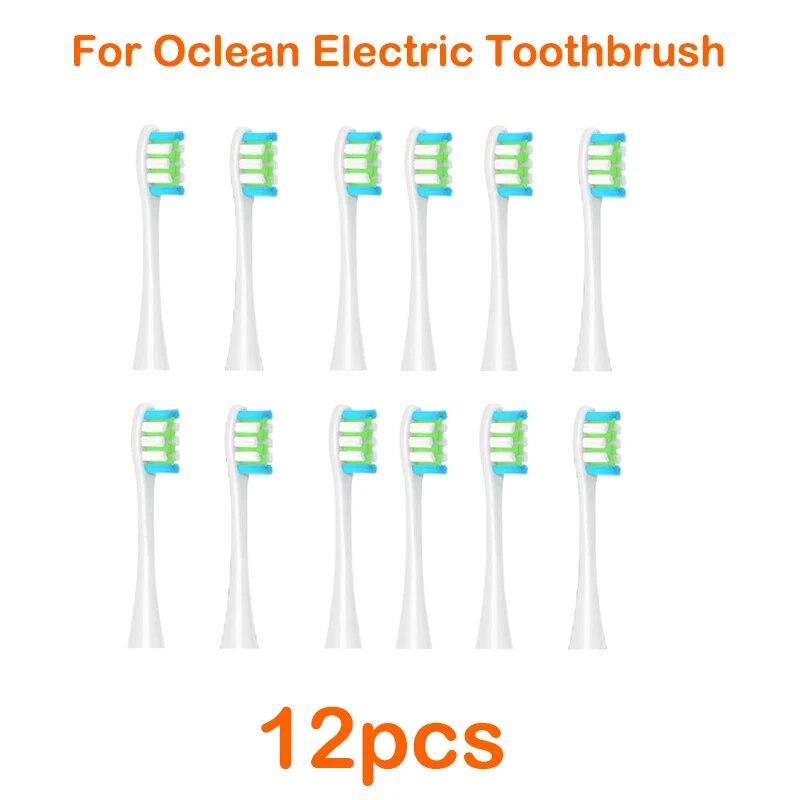 12pcs Replacement Tooth Brush Heads For All Oclean X/ X Pro/ Z1/ F1/ One/ Air 2 /se Sonic Soft Electric Toothbrush Cleaning
