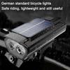 Solar Bicycle Light 1200mAh USB Rechargeable Power Display MTB Mountain Road Bike Front Lamp with Horn Flashlight Bicycle Light