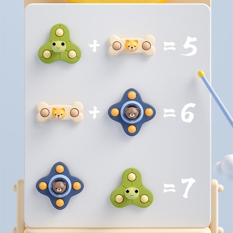 Baby Cartoon Sea Animal Spinners Toy Bath Toys Game for Kids ABS Suction Cup Spinning Top Hand Fidget Gyro Stress Reliever