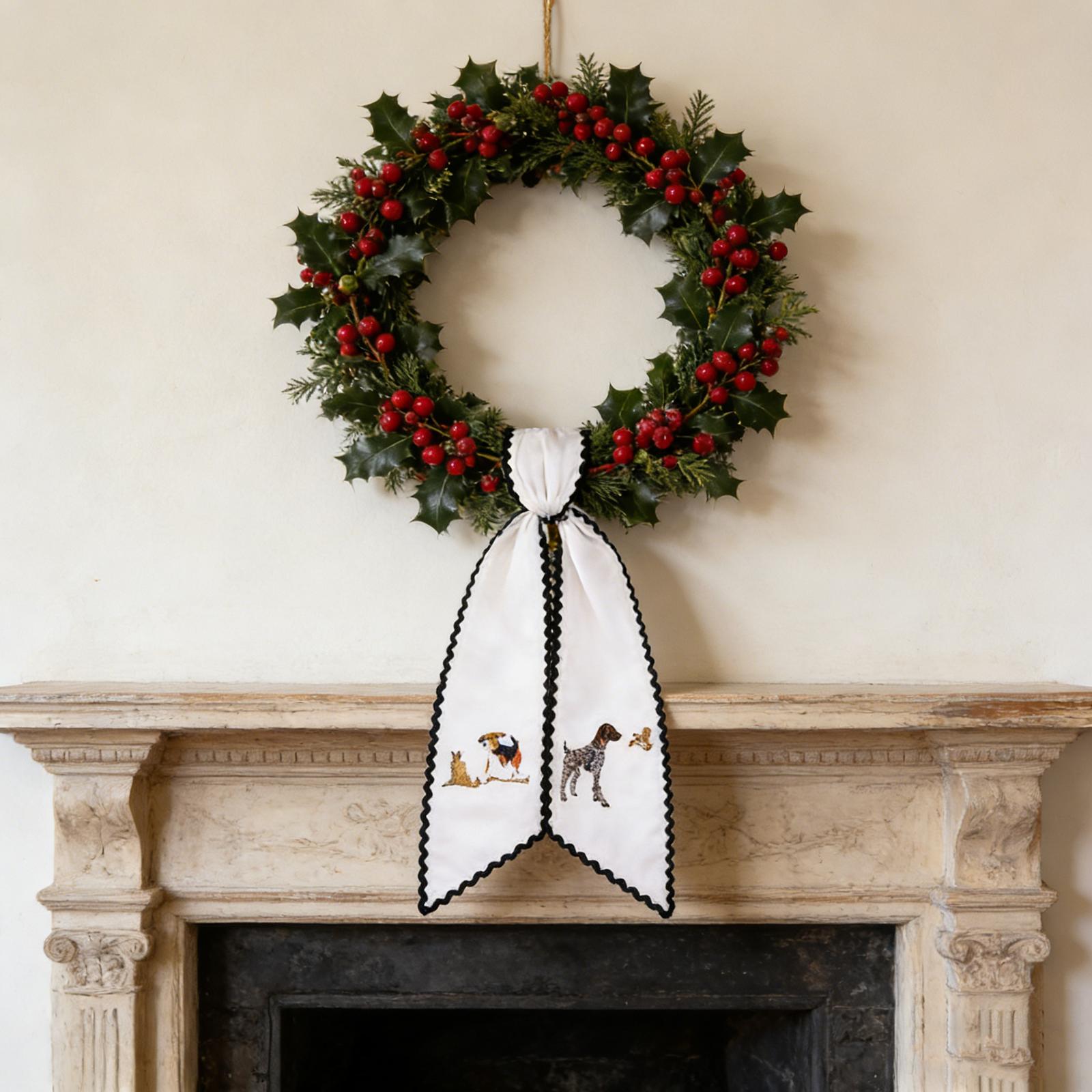 

Dog Garland, Ribbon, Stair Handle Decoration Gift One Size белый