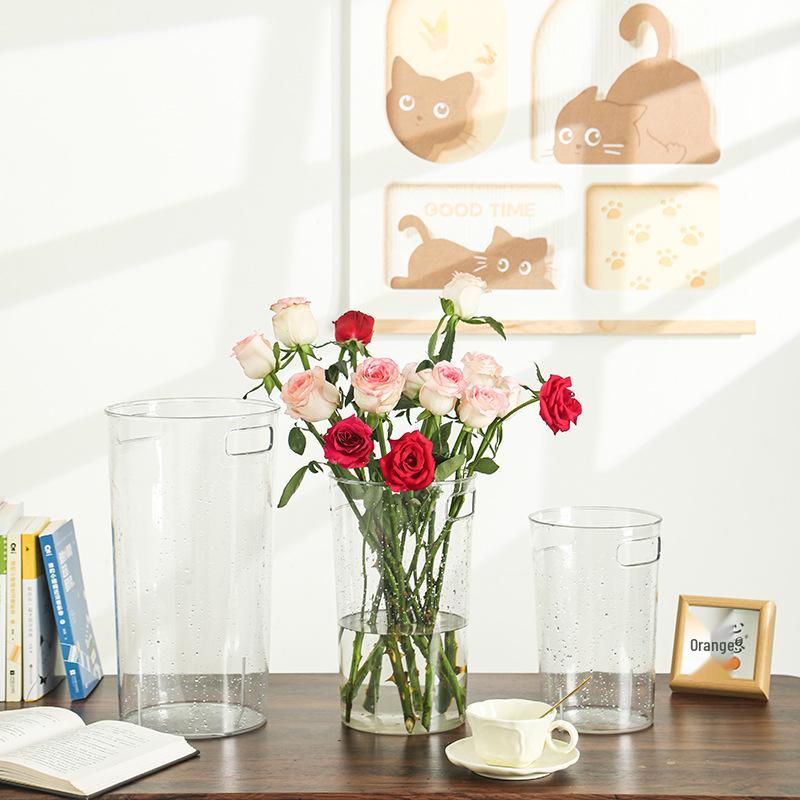 Blooming Flower Bucket Acrylic Vase for Fresh Flowers - Large French Design with Deep Water Capacity for Florists