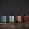 Ceramic Tea Canister Vintage Sealed Jar Kiln Change Glaze Storage Canister Moisture-proof Jar