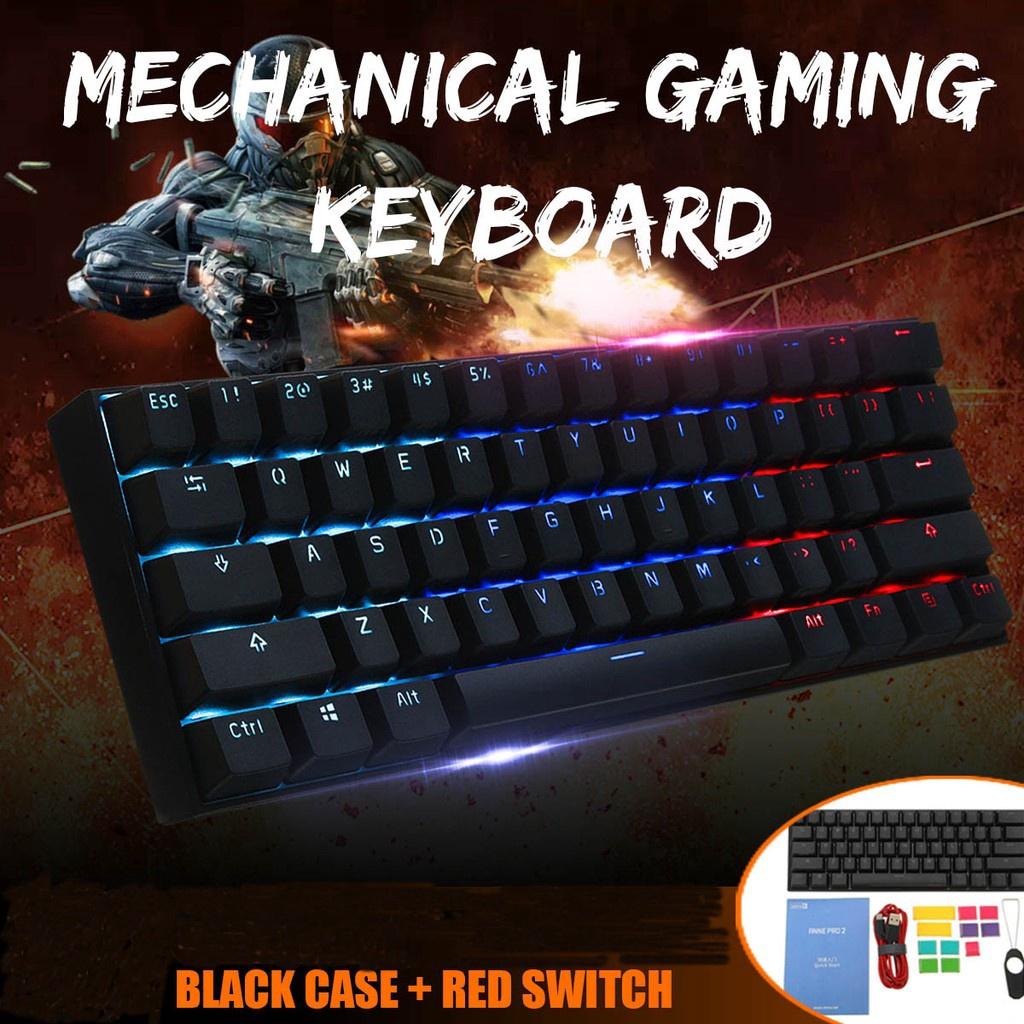 61 Keys Obins Anne Pro 2 60% NKRO Bluetooth 4.0 Type-C RGB Mechanical Gaming Keyboard Gateron Switch