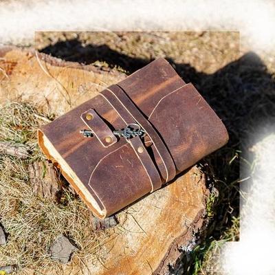 Deri Günlüğü Yazma Defter Benzersiz El Yapımı Kabartmalı Seyahat Günlüğü Deckle Kenar Kağıt Günlüğü