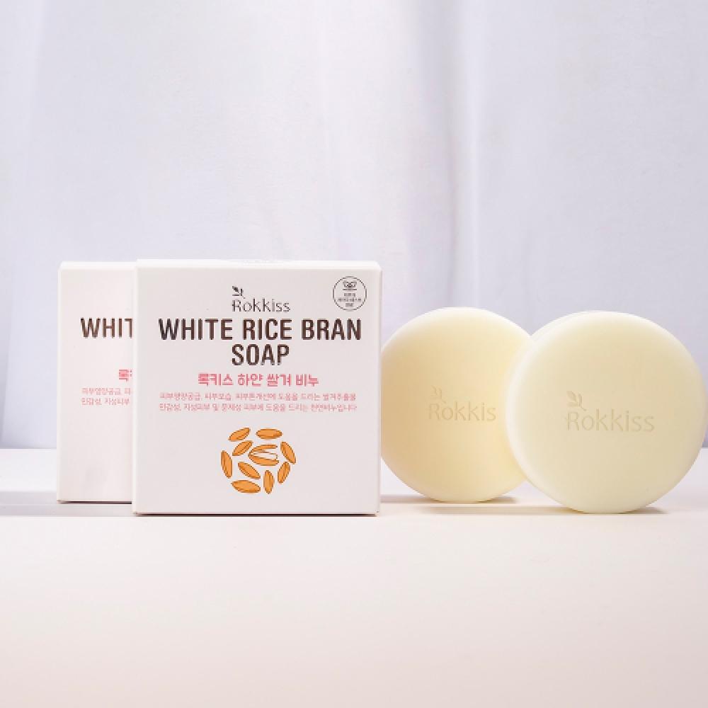 Rokkiss White Rice Bran Soap 100g 1ea