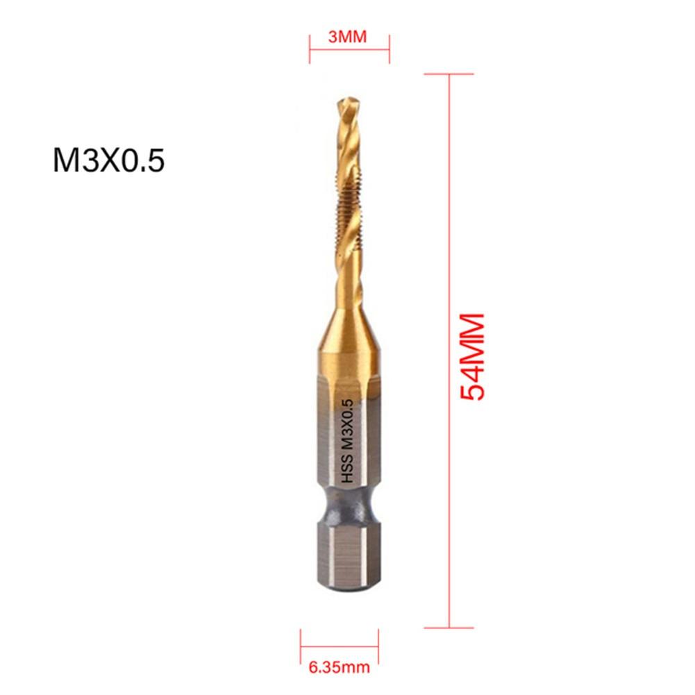 7Pcs/SET Combination Drill Tap Bit HSS Screw Thread Metric Tapping for Deburring