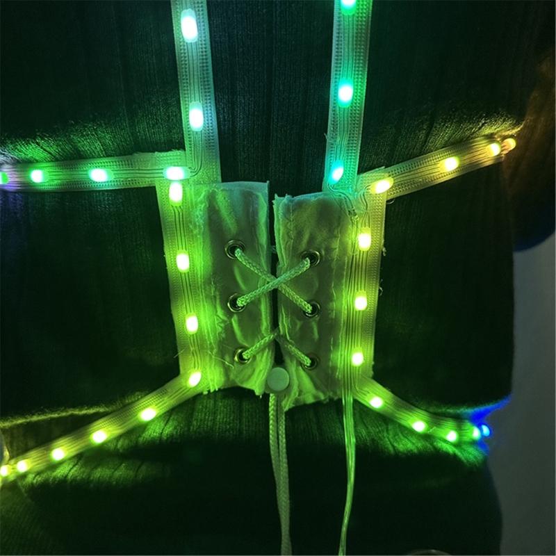 LED Kolorowy Świecący Gorset Cechy Jasne Światło Zmiana Rytmu Muzyki Na Występy Sceniczne Imprezy Zapewniający Wizualny Efekt