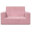 Kids  2 Seater Sofa Pink Soft Plush