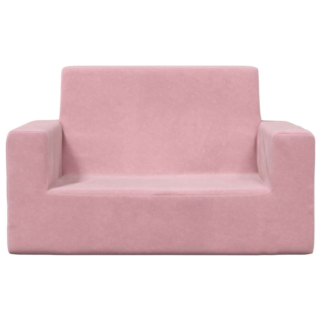 Kids  2 Seater Sofa Pink Soft Plush