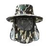 Summer Mens Wide Brim Sun Hat With Removable Mask For Outdoor Fishing And Sun Protection