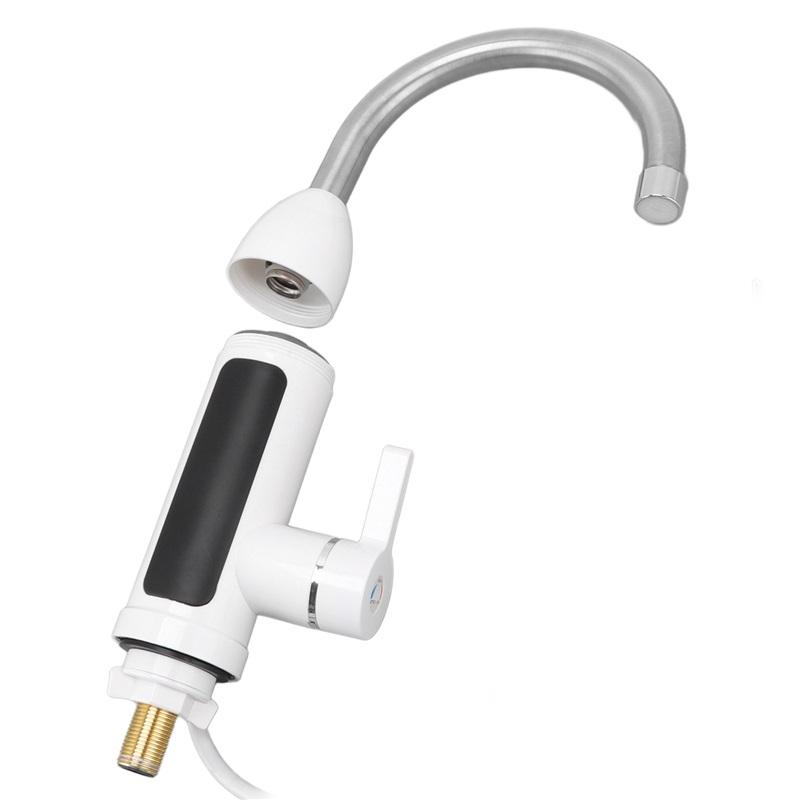 3000W Instant Water Heater Faucet 360 Degree Rotatable Water Pipe IPX4 ABS Tankless Stainless Steel Kitchen Heating Tap for Home