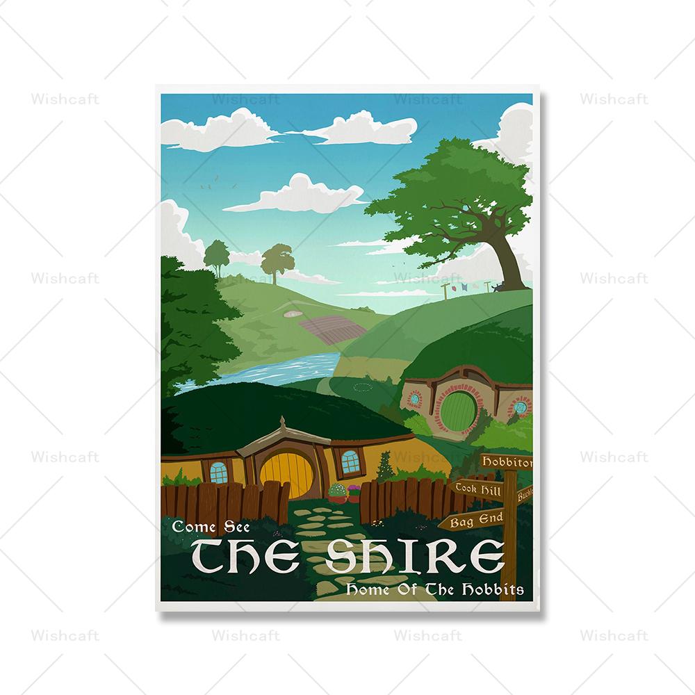 Tolkien Travel Canvas Painting Middle Earth Landscape Rings Posters and Prints Wall Art Pictures Gifts Living Room Home Decor