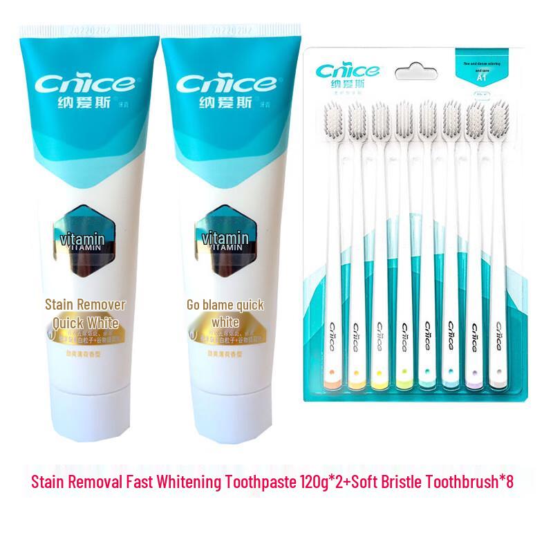Nice Dental Care Set with Whitening Toothpaste & Soft Toothbrushes