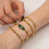 European & American Ethnic-Style African Jade Titanium Steel Bracelet - Retro, Luxury, Non-Fading, Niche Design