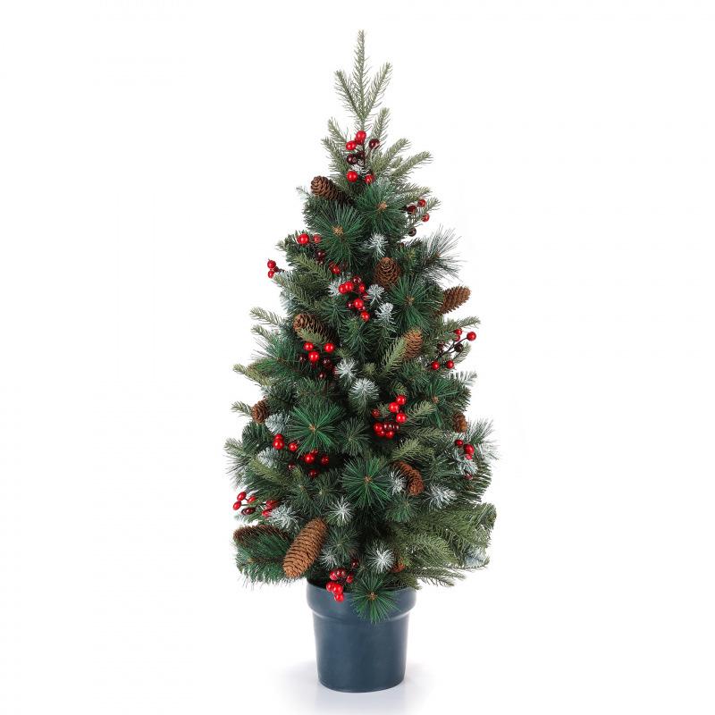 2025 Eco-friendly 90CM Potted Christmas Tree with Ornaments for Home Decoration