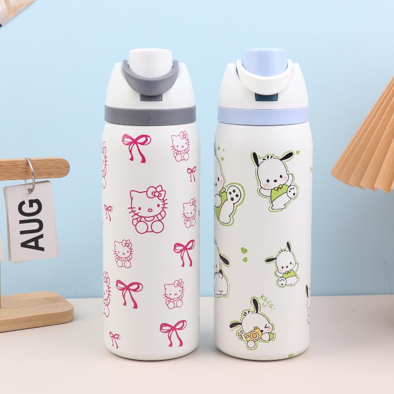 Sanrio Hello Kitty Cartoon 304 Stainless Steel Mymelody Insulated Cup Kuromi Large Capacity Water Cup Outdoor Sports Kettle