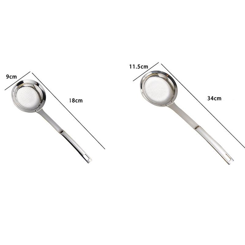 Multi-functional Hot Pot Fat Skimmer Spoon 304 Stainless Steel Fine Mesh Food Strainer for Skimming Grease and Foam