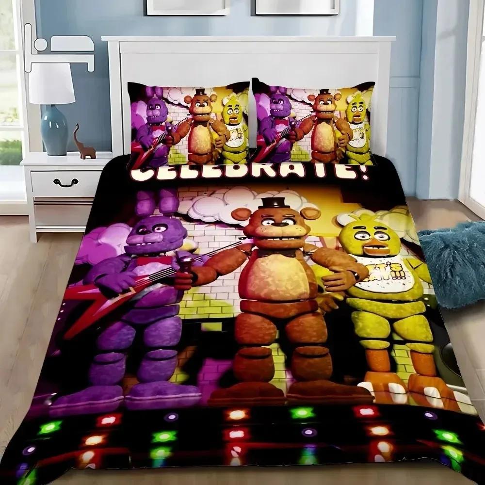 3D Print Freddy F-FNAF Bedding Set Five Nights Duvet Cover Set With Pillowcase 3pcs Comforter Cover Bedroom Decor