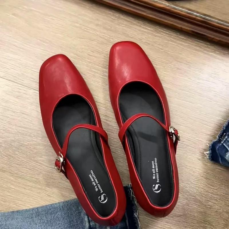 

Версия из овчины туфель Мэри Джейн из натуральной кожи женские ретро туфли на плоской подошве с квадратным носком и неглубоким вырезом на одном ремешке 40