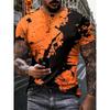 Color Block Splash Ink 3D Print Men's Trendy Sports Short Sleeve Crew Neck T-shirt, Summer Outdoor