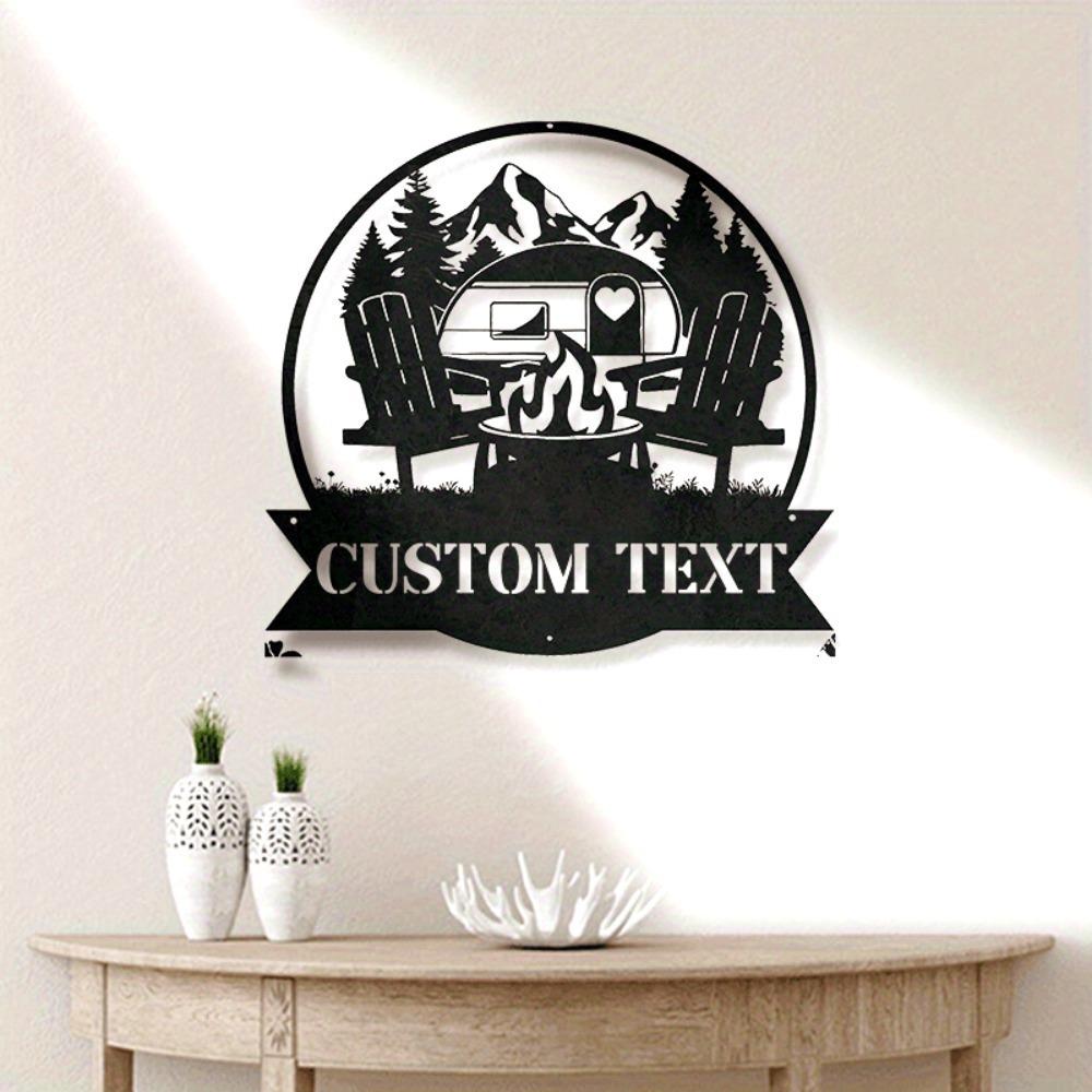 Customizable Metal Camping Sign - Power-Free, Multipurpose Hanging Decor for Home & Outdoor