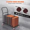 Folding Chair Dolly, Iron Commercial Cart with 12 Chairs Capacity, Folding Chairs Rack Trolley with 4 Casters, Storage Transport Dolly for Flat