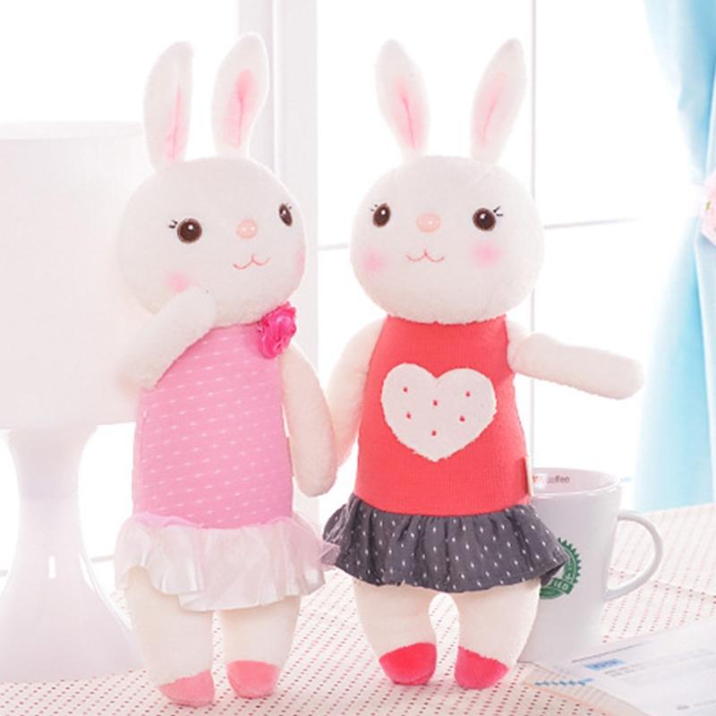 37cm/14in Stuffed Rabbit Plush Toy Easter Bunny Figure PP Cotton for Doll Room Decoration Kid Emotion Appease House Orna