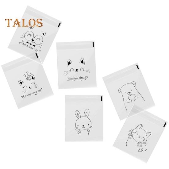 100Pcs Candy Bags Eco-friendly Multi-functional Food Grade Utility Lovely Animal Homemade Pineapple Buns Bags Kitchen Supplies