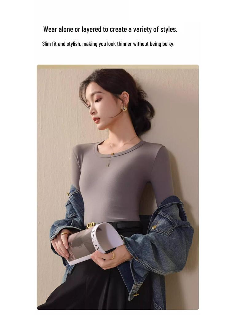 Women's Seamless Thermal Slimming Long Sleeve Undershirt