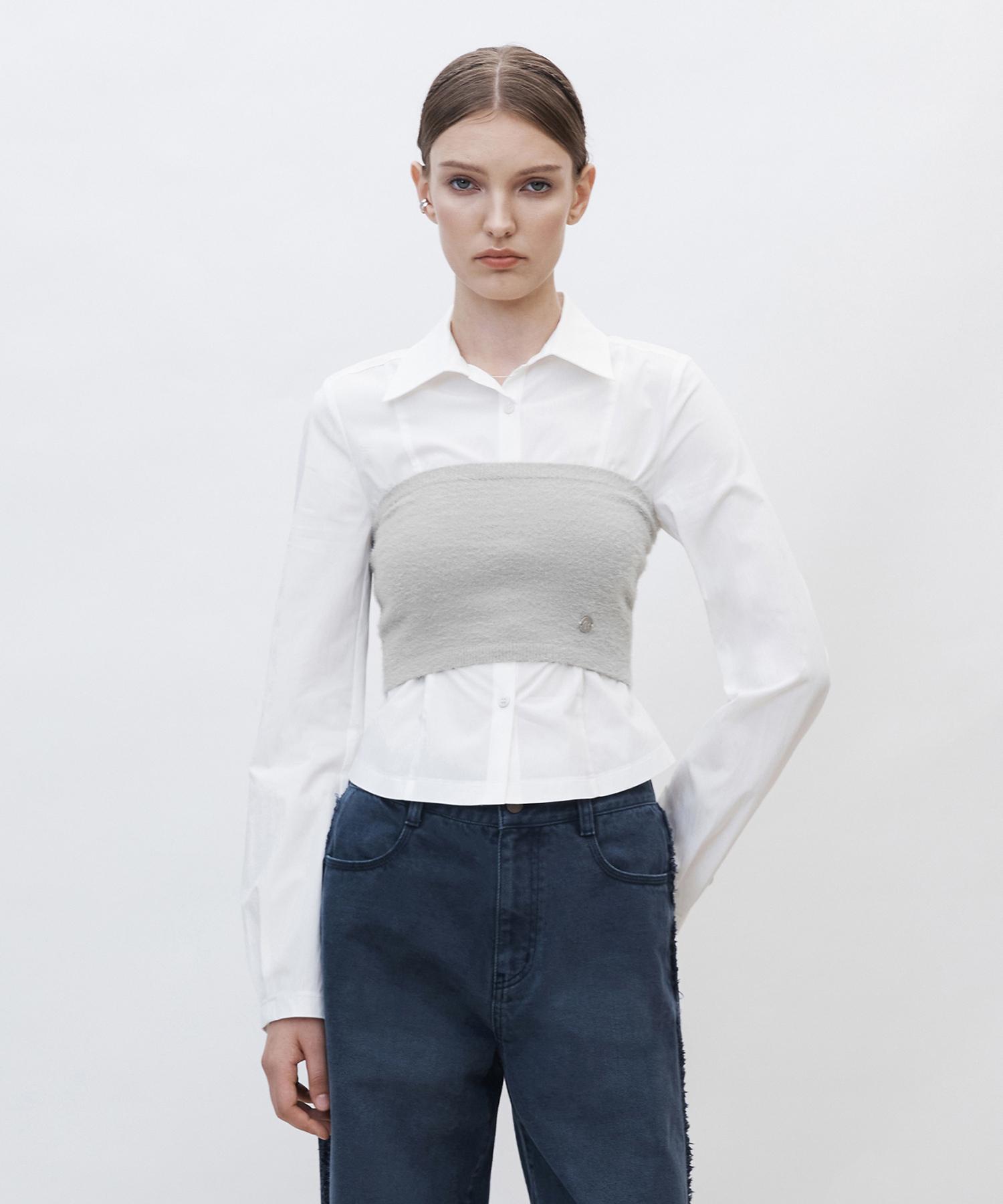 Current Hairy Tube Top [Light Gray] Free