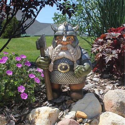 Heykelleri Viking Victor İskandinav Cüce Heykeli Viking Reçine Heykeli Bahçe El Sanatları Süsler Dekorasyon El Sanatları Ev Dekor Bahçe Aracı