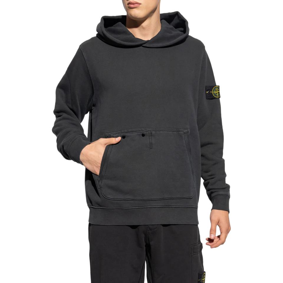 STONE ISLAND Compass Patch Hoodie Black Men Tops 811561041-V0129