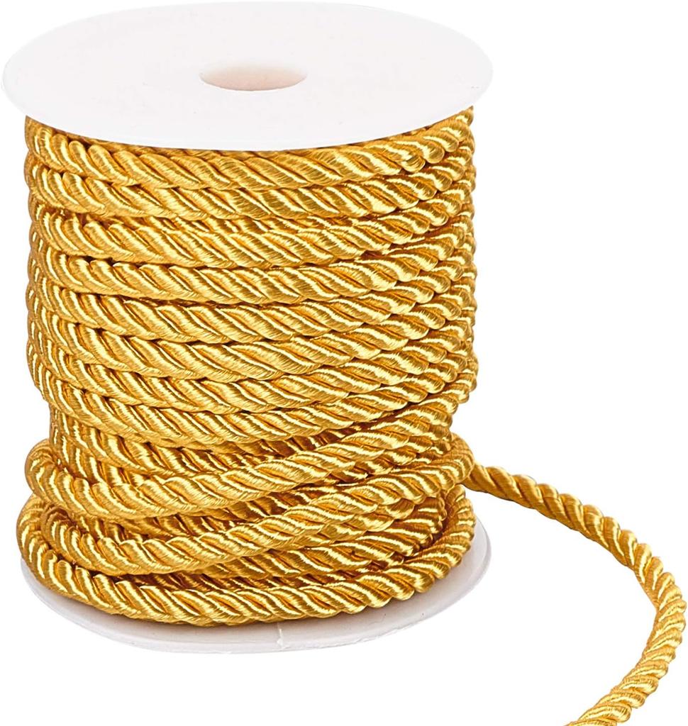 5MM Twisted Cord Rope Trim Craft Decorative Polyester Rope Handmade Cording for Sewing Crafts Upholstery Home Decor 5m