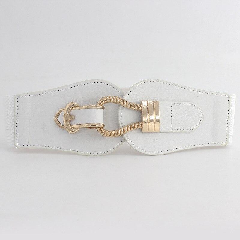 Women Wide Belt Elastic Vintage Buckle Leather Wide Buckle Women's Belt Waist Seal Belt Dress Waistband