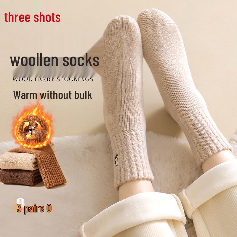 Sanqiang Women s Wool Blend Plush Warm Winter Socks One Size