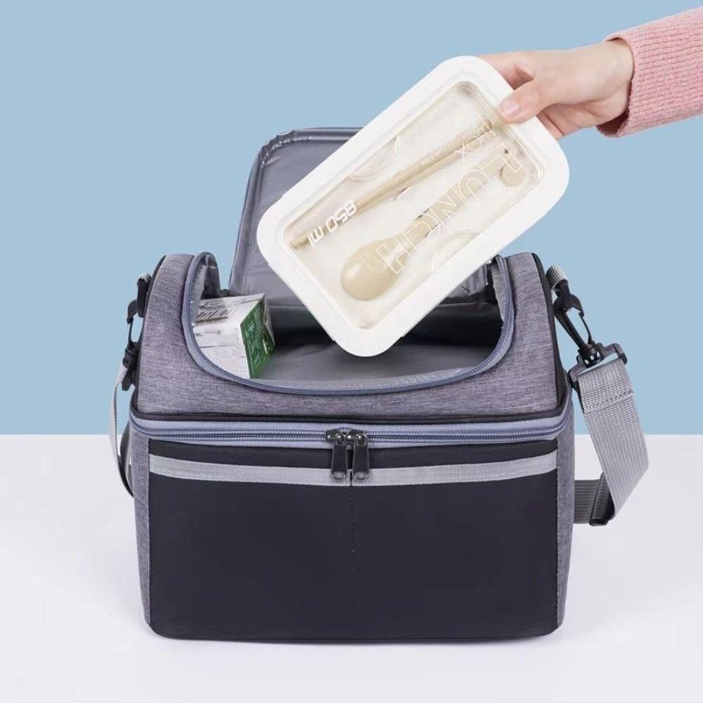 Portable Multifunction Cooler Bag Waterproof Large Capacity Thermal Lunch Bag Zipper Oxford Food Storage Bag