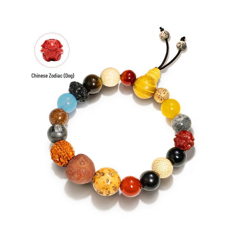 Eighteen-Seed Zodiac Bracelet: Multi-Treasure Bodhi Beads, Qixi Gift for Couples & Women