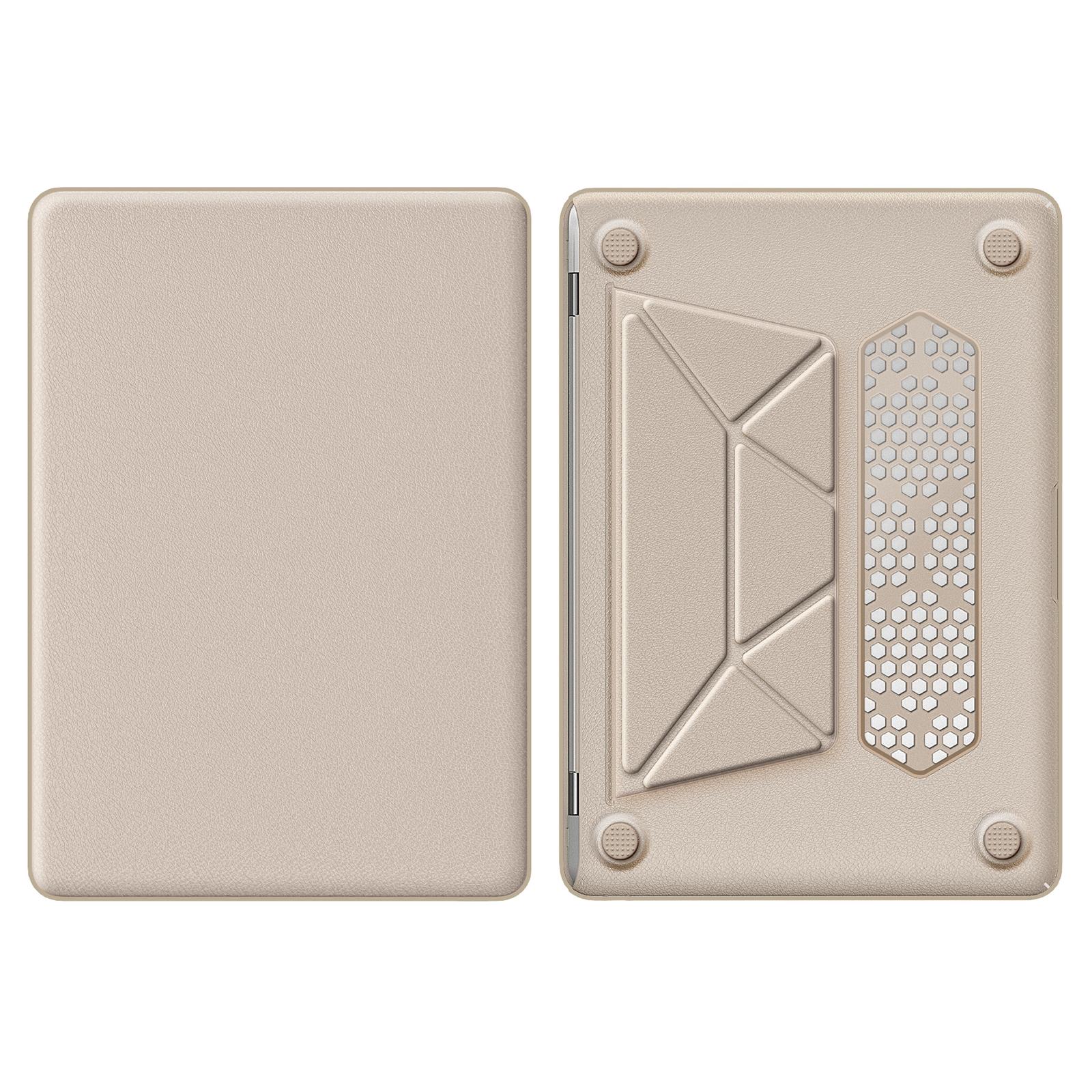 

Для MacBook Air 13 дюймов (2020)/(2018) A2337 M1 A2179 A1932 Чехол для ноутбука Противоскользящая откидная крышка из ПК+ПУ кожи Gold