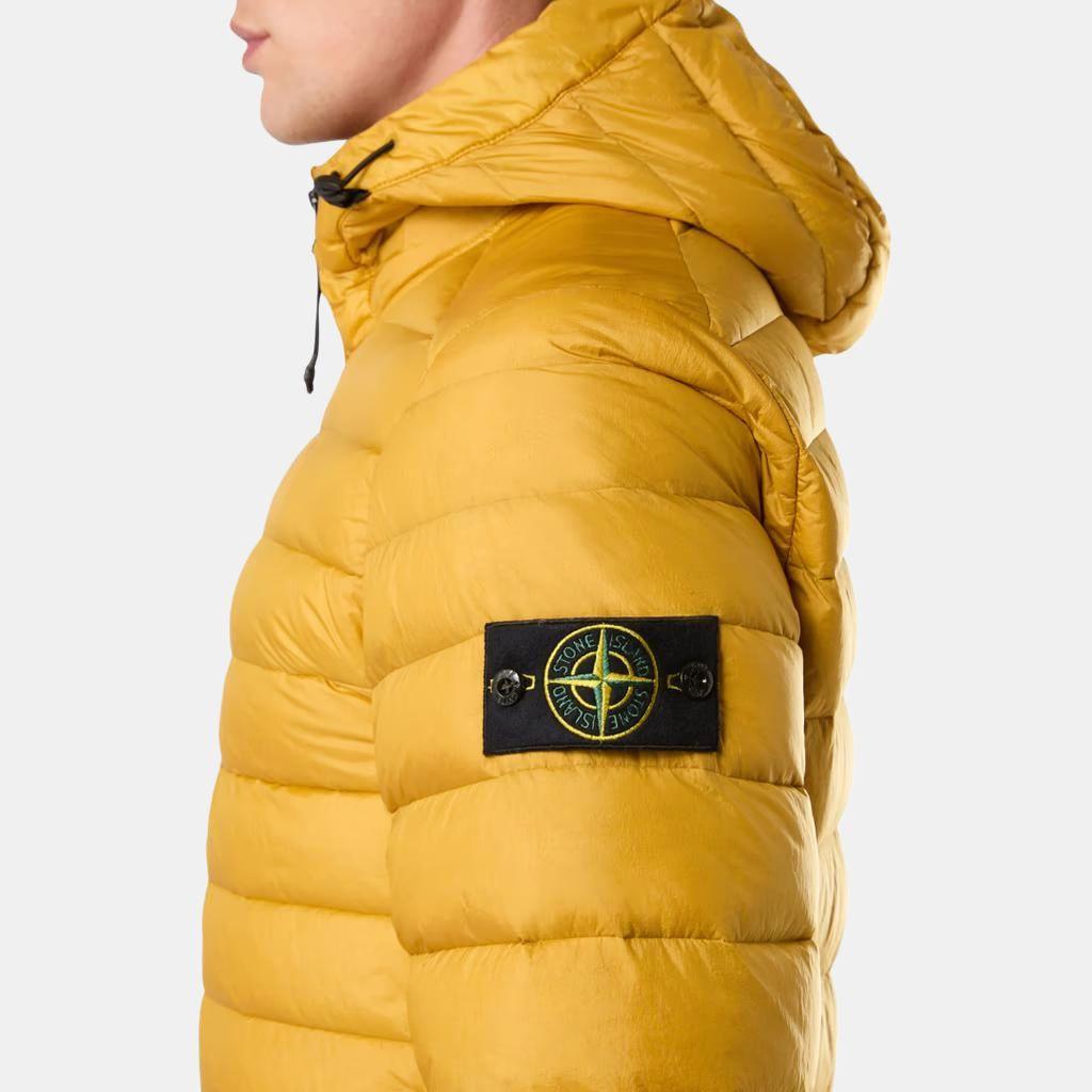 STONE ISLAND FW24 Nylon Daunen-TC Wasserabweisend Kapuzen-Reißverschluss Langarm Leichte gesteppte Jacke Unisex Jacken Senfgelb 811540324-V0034