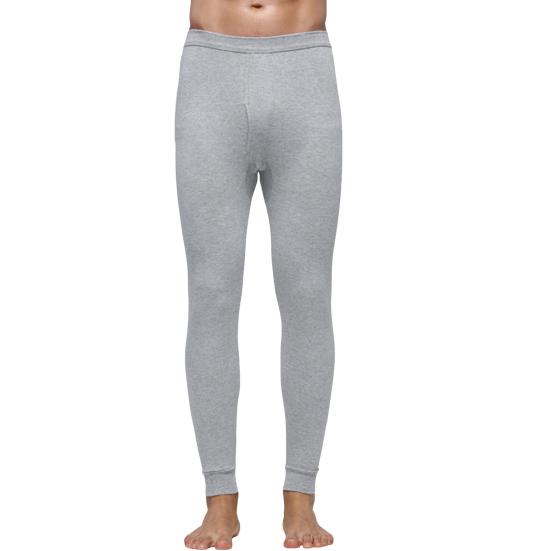 Yousheng Men Pants Elastic Waist Thermal Insulation Long Johns Solid Color Travel Work School Bottoming Trousers Pajamas Trousers