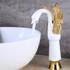 Golden Swan Bathroom Basin Faucet Bathtub Faucet New Design Swan Faucet Copper Gold Faucet Hot and Cold Faucet