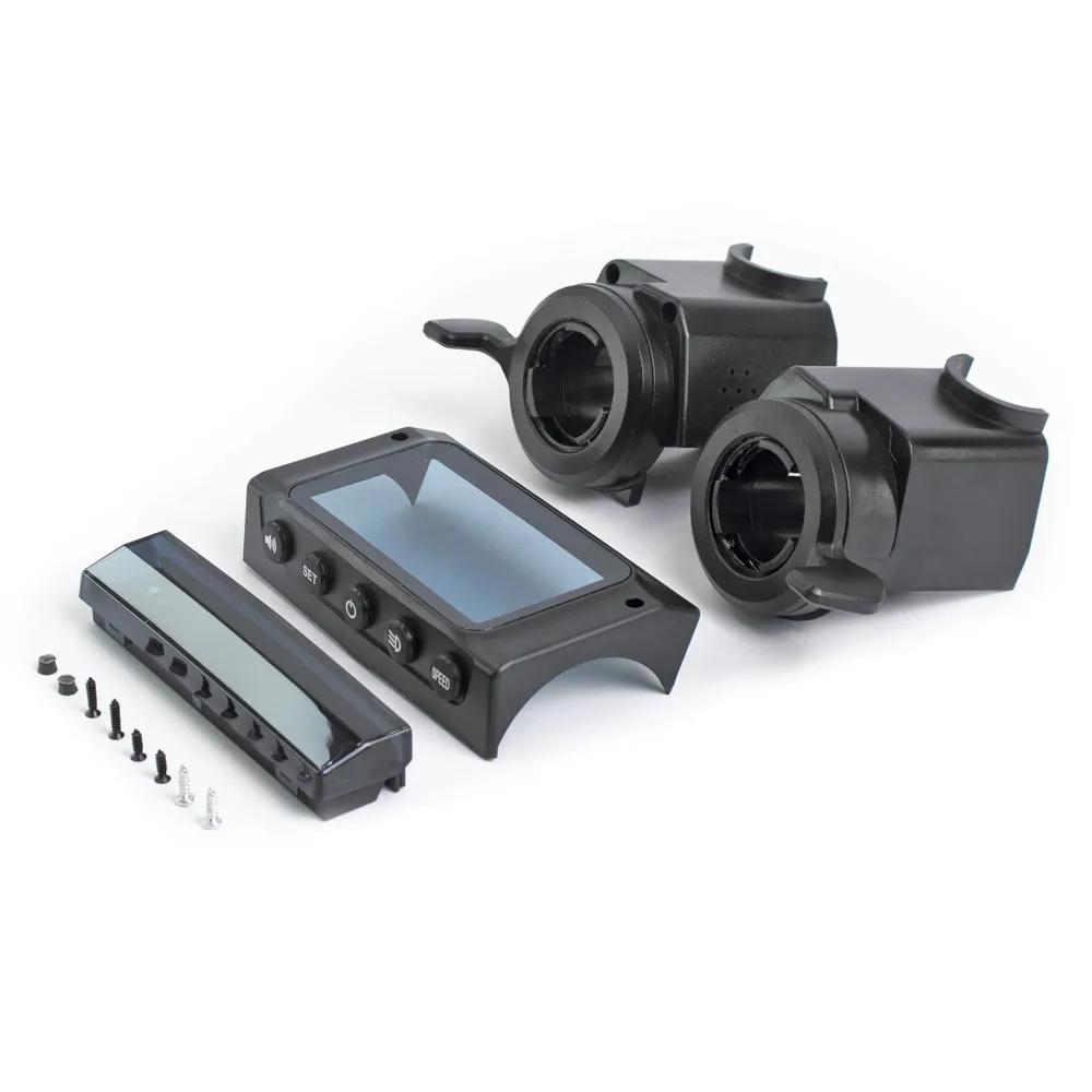 Capac Ecran + Mânere de Deget Stânga / Dreapta cu Lampă + Set Carcasă Lampă pentru Trotinetă Electrică Kugoo S1 S2 S3 Capac Ecran Rezistent la Uzură