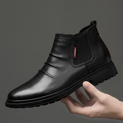 Mode Frühling Herbst Herren Business Stiefeletten Büro Vielseitige Herren Leder Freizeitschuhe Hoher Schaft Vorstellungsgespräch Meeting Arbeitsschuhe