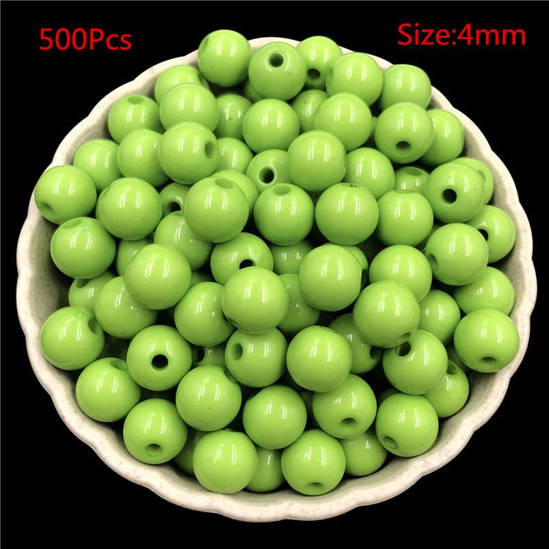 4mm/500 stk Bakte farge hirseperler Glassperler løse perler Kryssperler DIY Materiale Ensfarget risperler DIY perler Håndlagde løse plastperler