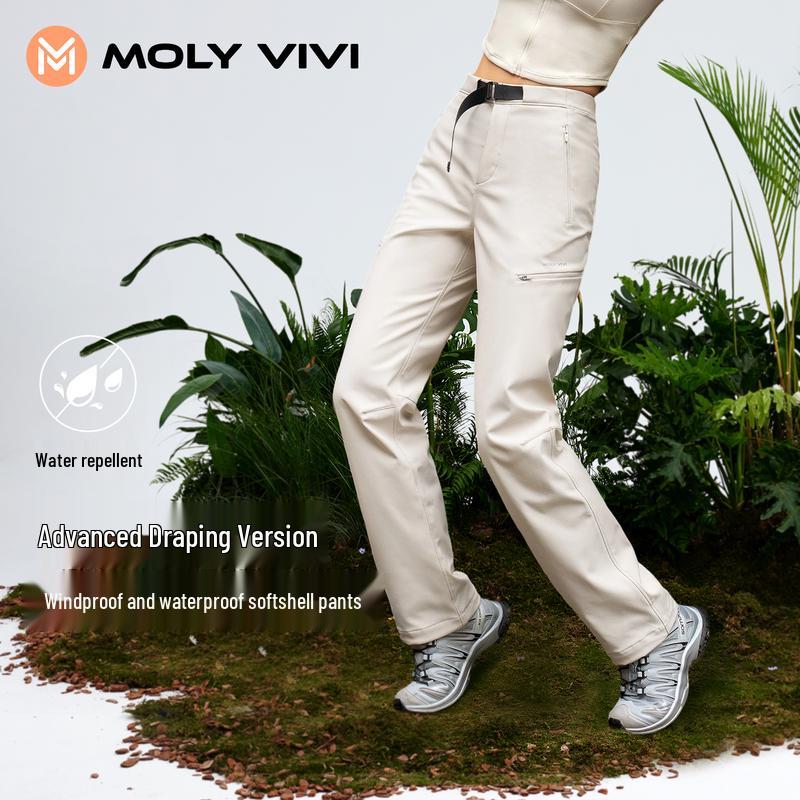 MOLY VIVI Women's Windproof Waterproof Soft Shell Hiking Ski Pants