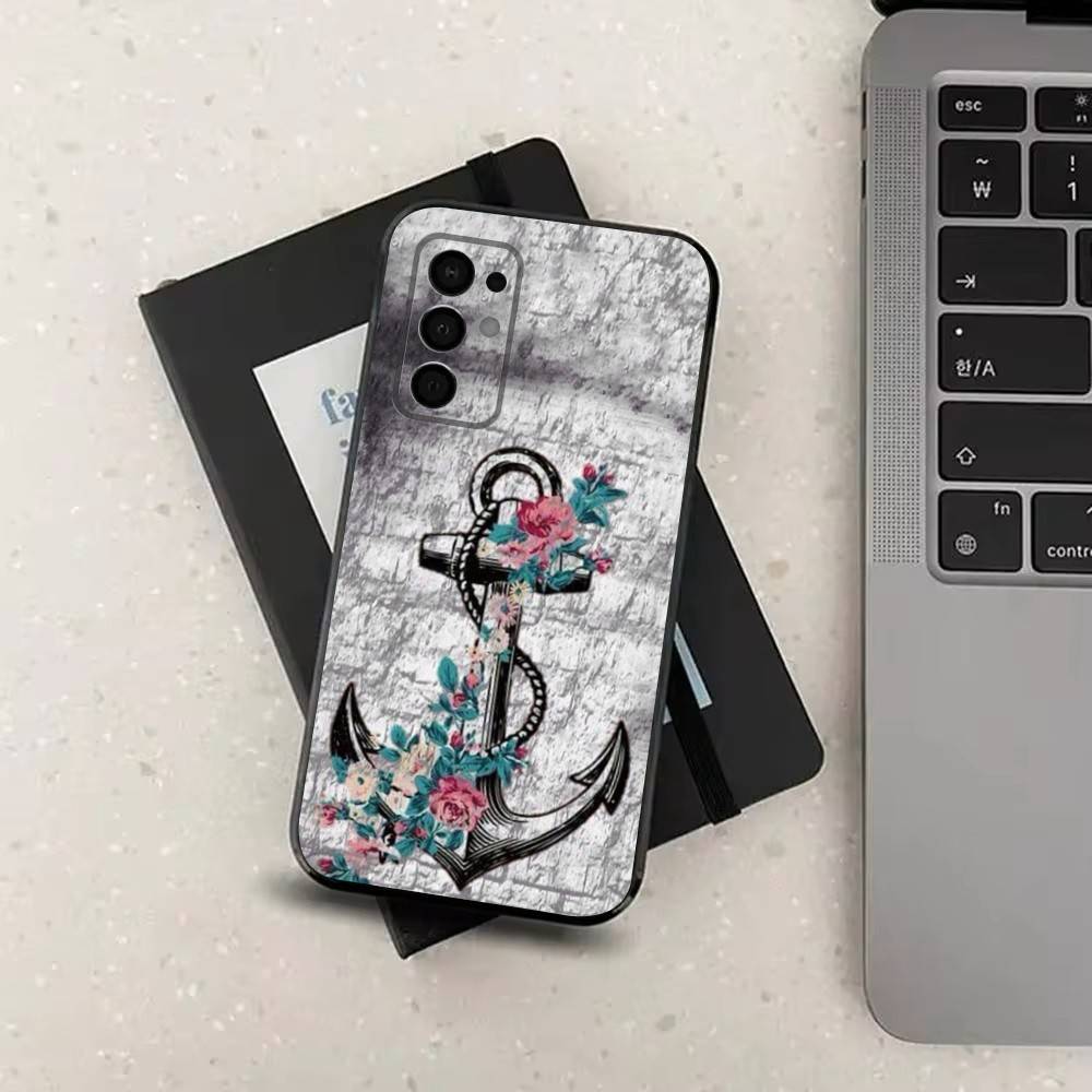 Ocean Anchor Sailing For Samsung Galaxy A53,31,52,72,41,22,73,32,71,Note,J7,8,9,5G Soft Black Silicone Phone Case