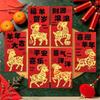 6Pcs 2027 Goat Year Red Envelopes Chinese New Year Red Pocket Lucky Money Packing Bag Spring Festival Greeting Blessing Gift